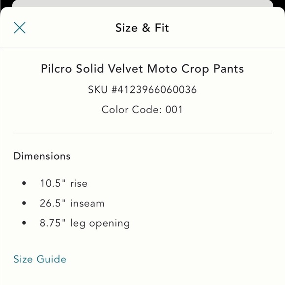 NWT new 30 Anthropologie pilcro solid velvet moto cropped pants black short - Picture 6 of 14
